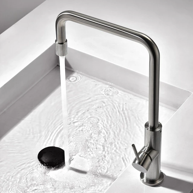 304 สแตนเลสหมุนอ่างล้างจานก๊อกน้ําผสมน้ําร้อนและเย็น 5