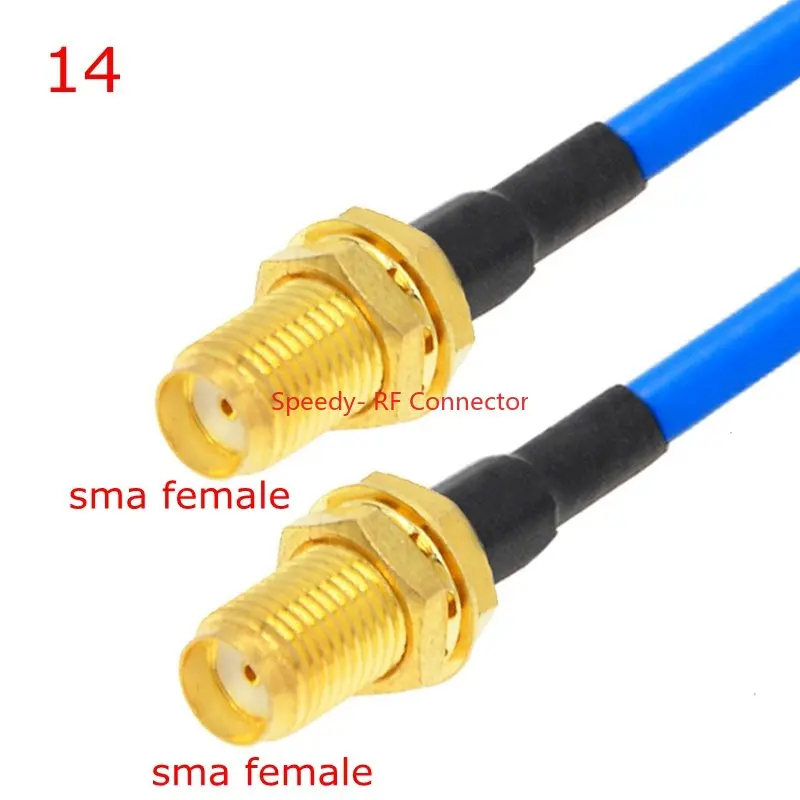 High-Frequency RG-402 Adapter with Right Angle Crimp SMA Connectors - 50 Ohm Brass