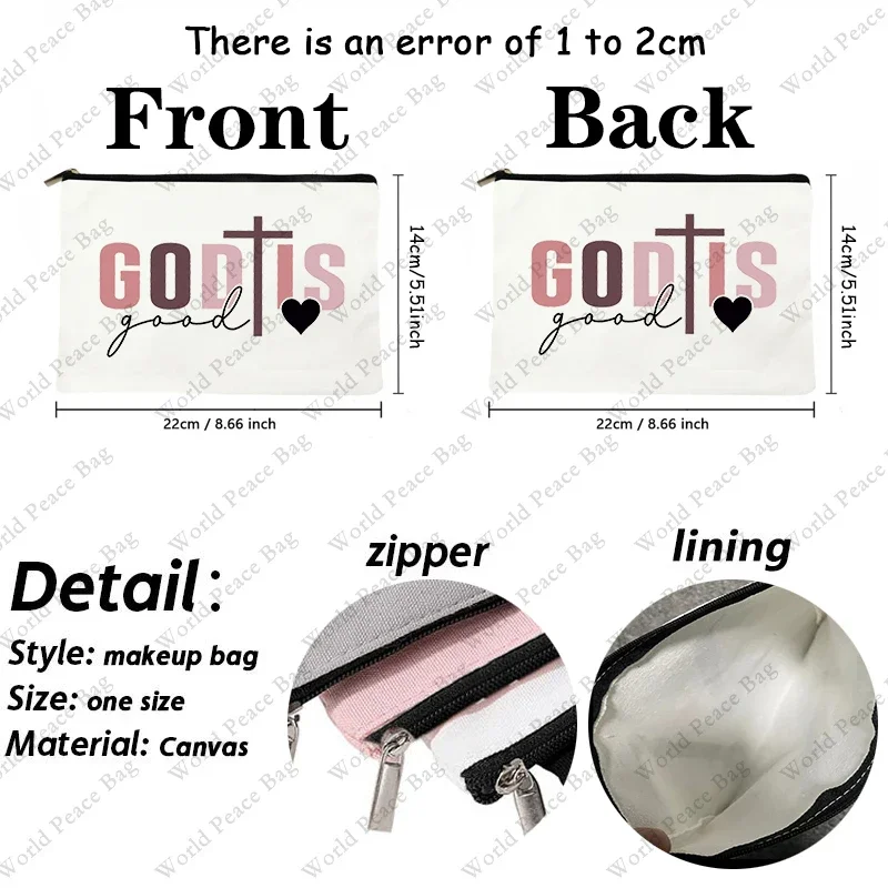 1 pc Christian Religious Psalm Jesus God Faith pattern Makeup Bag 2