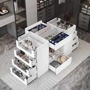 dresser with glass top