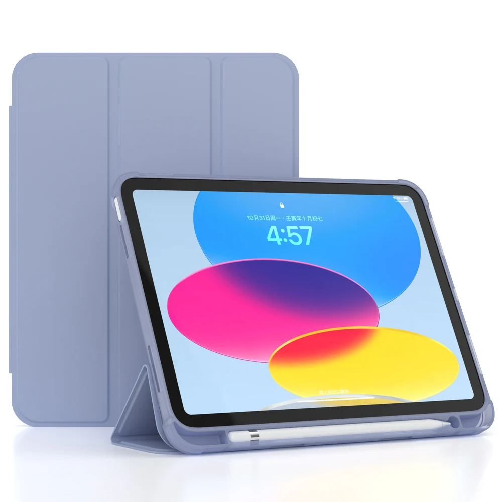 For iPad 10 10th Generation Case with Pencil Holder Silicone