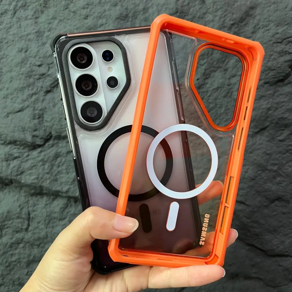 Transparent Gradient Magnetic Charging Protective Phone Case Shell