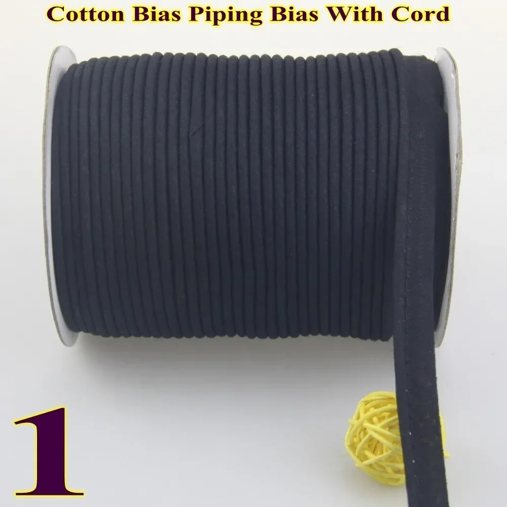 Cotton Bias Piping,Piping Tape, Bias Tape with Cord, Size:12mm,1/2" 50yds,for DIY Garment Handmade,various Color