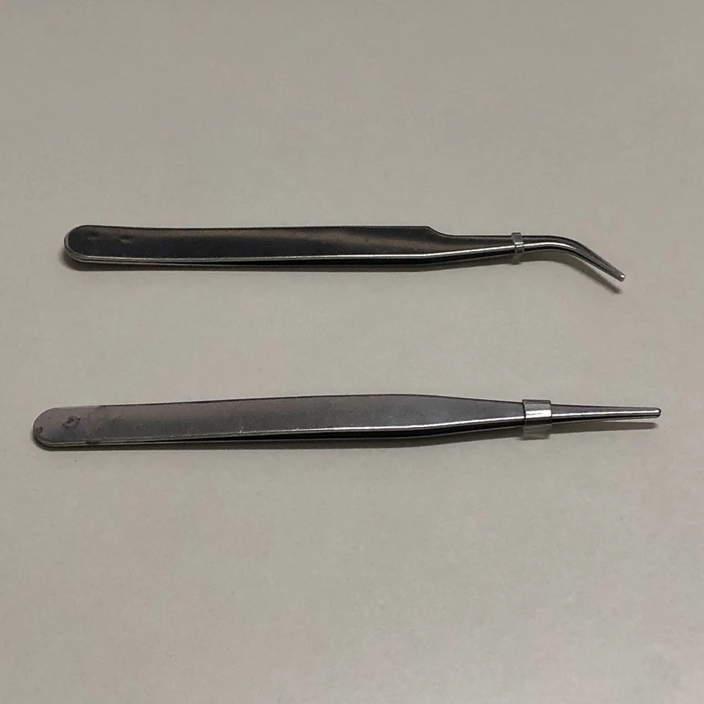 Tip Tweezers 2pcs Anti-magnetic Curved Straight Dismantling Hand Tool Set Maintenance Mini Repair Tool