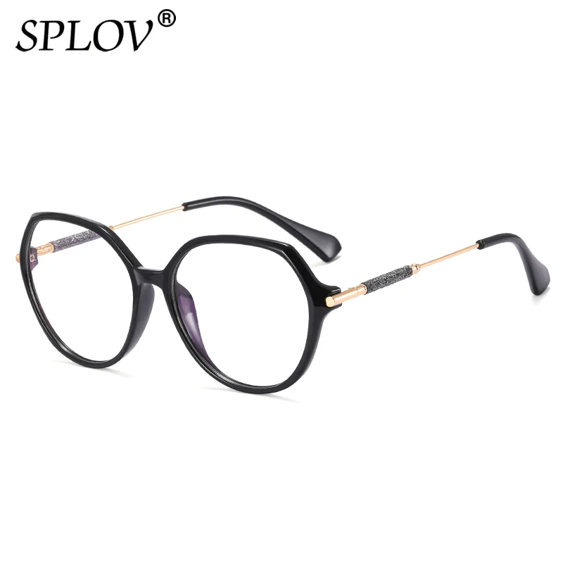 

New Retro Round TR90 Women Optical Glasses Frame Fashion Irregular Spring Hinge Anti-blue Light Eyewear Metal Clear Shades UV400