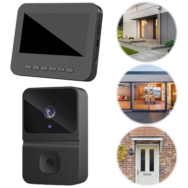 2.4G Wi-Fi Wireless Video Doorbell with 4.3Inch IPS Display Intelligent Video Intercom Doorbell 2 Way Audio for Family Apartment 2