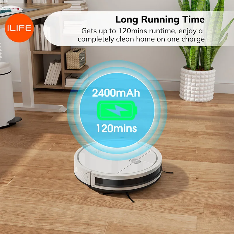 ILIFE X3 Robot Vacuum Cleaner, Tangle-free 3000Pa Suction, 120 Min Runtime, Self-Charging Robotic Vacuum, 2.4GHz WiFi/App/Alexa 5