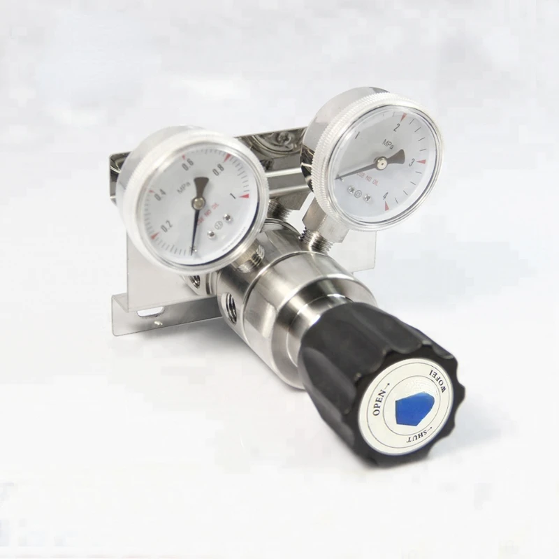 

High Purity Ones Stage Diaphragm AFK 300bar Panel Mounting Stainless Steel Oxygen Regulator With Two gauges