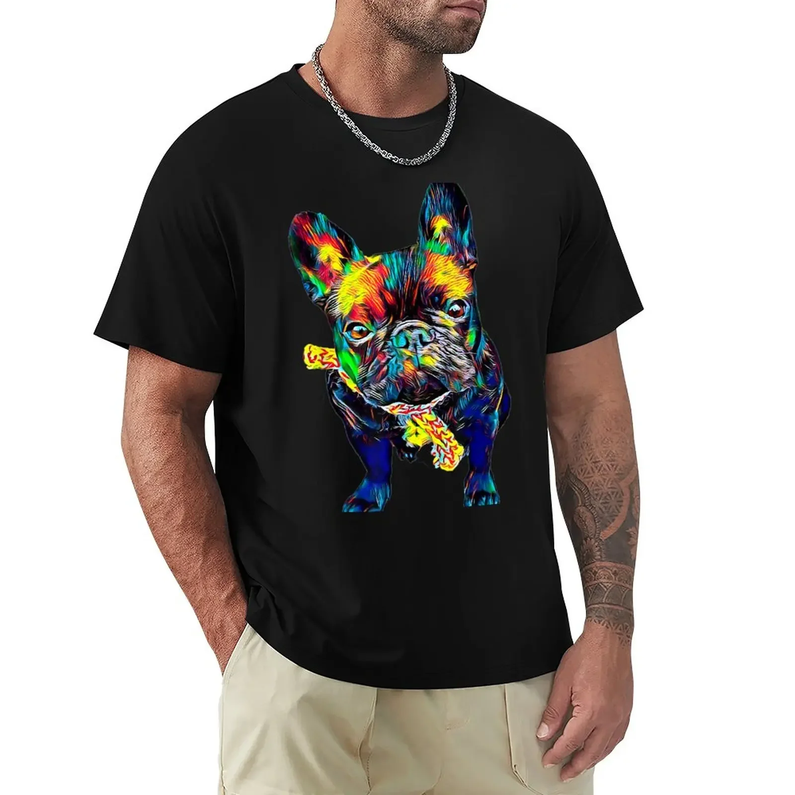 

French Bulldog Colorful T-Shirt aesthetic clothes cute tops sublime men t shirt