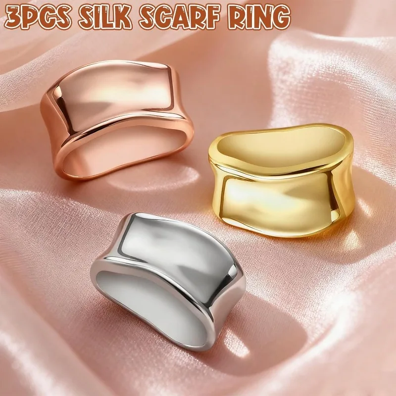 Women's Silk Scarf, Ring Clip, Fashionable Accessory, Fashionable Packaging Buckle for Convenient and Practical Storage