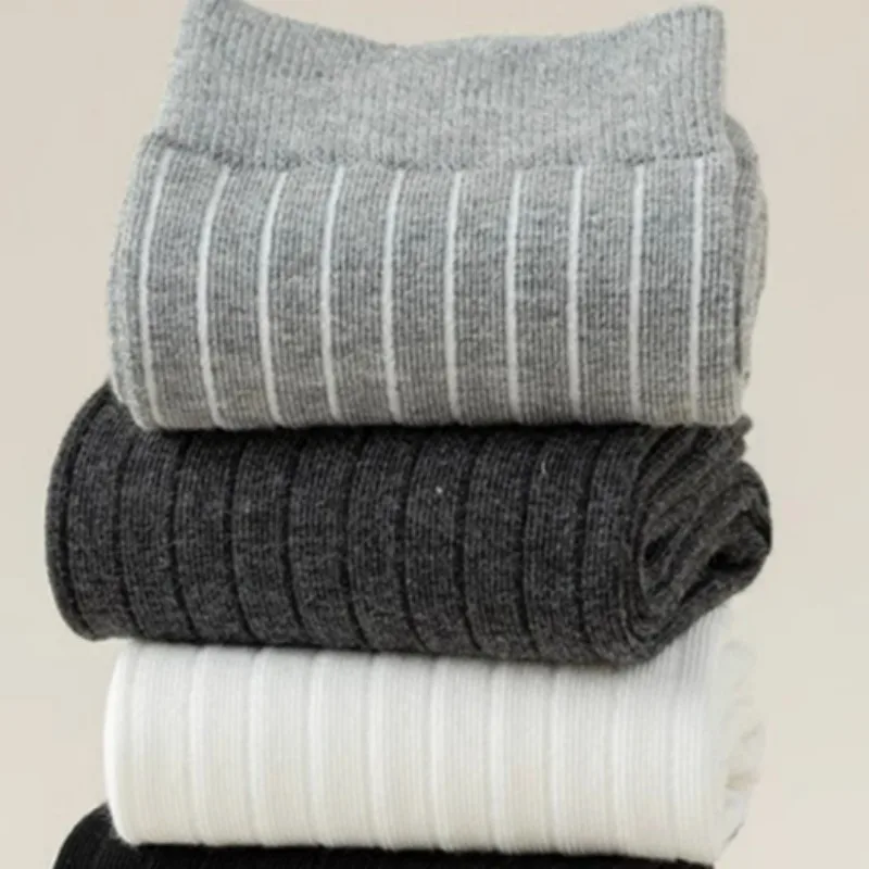 Y2K Elastic Two Toed Sock Sweat Absorbing Two Finger Middle Cylinder Socks Multicolor Simple Vertical Stripe Comfortable Hosiery