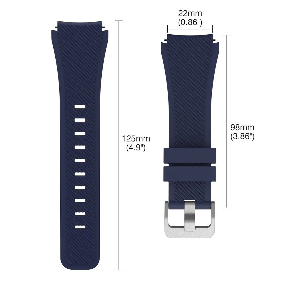 Soft Silicone Sport Strap - 22mm Bracelet
