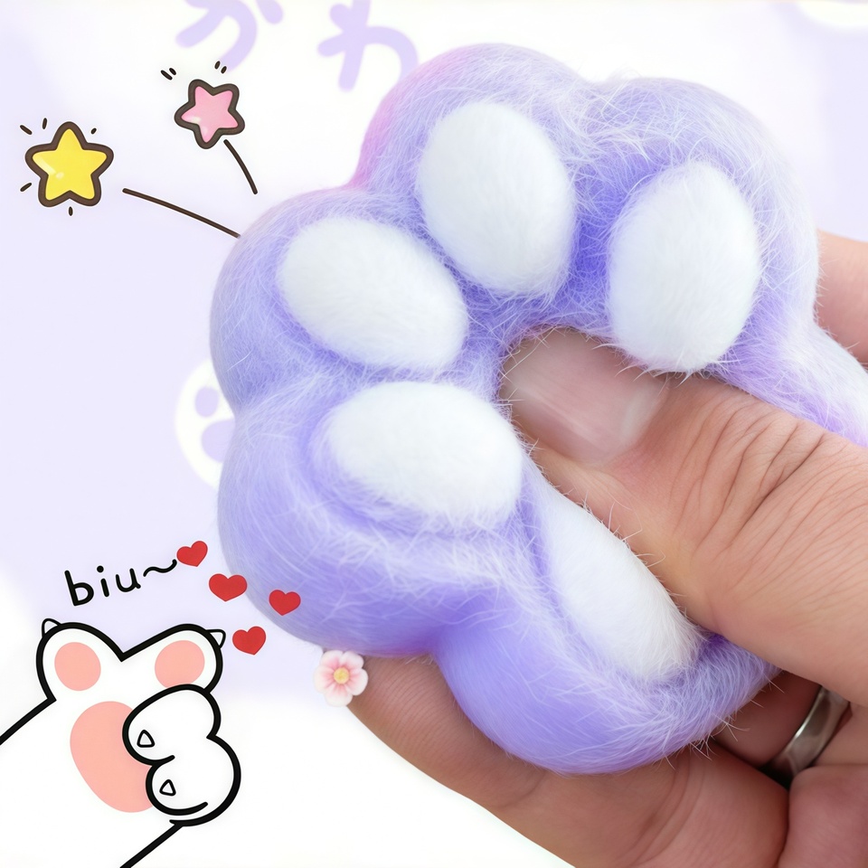 Paw Squeeze Toys Cute Plush Soft Rebound Stress Relief Toys Decompressing Pinching Kawaii Claw Squishy Fidget Toy Gift