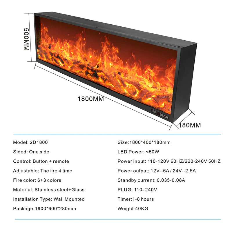 Description Picture 4 of item2D1800mm Inlaid Interior Decoration Fireplace Emulates Flame Mantel Core American Home Fireplace