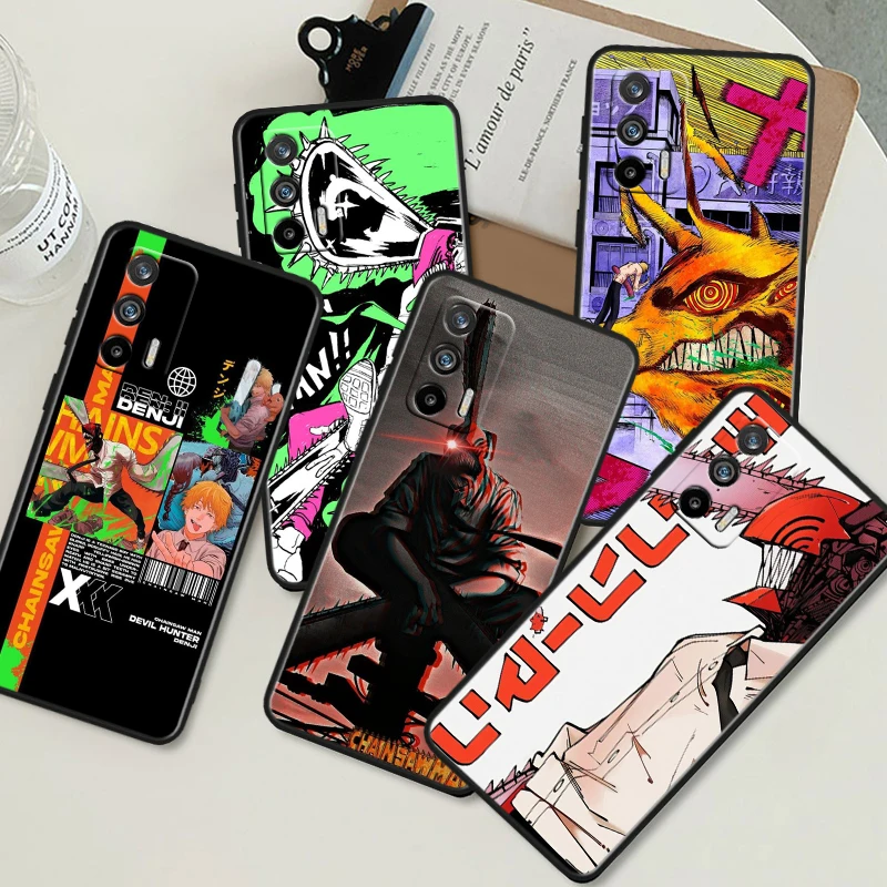 

Chainsaw Man Anime For OPPO Realme GT Neo 5 SE 10 9i 8i 7i 6s 5 Narzo 50i 50A 240W Pro Plus Black Soft Phone Case