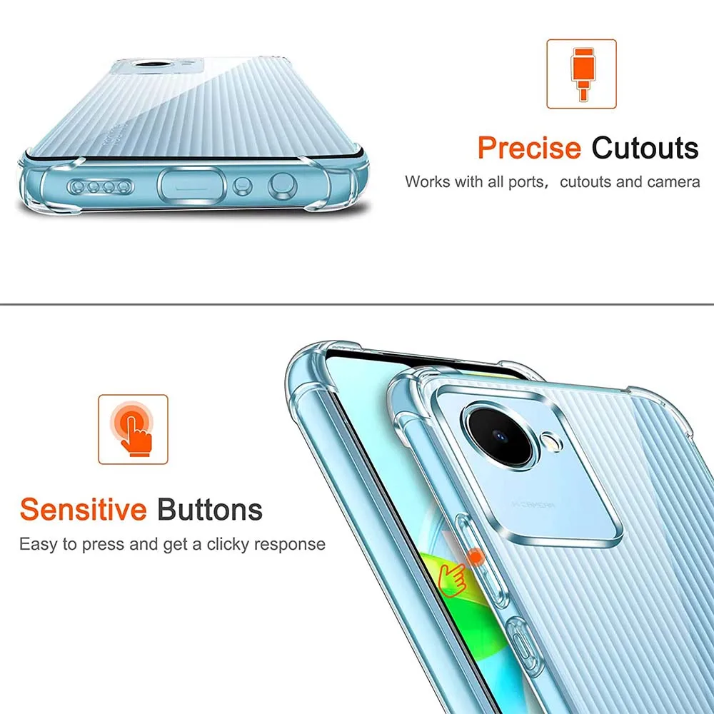 Silicone Transparent Phone Cover with Precise cutouts and Sensitive buttons 