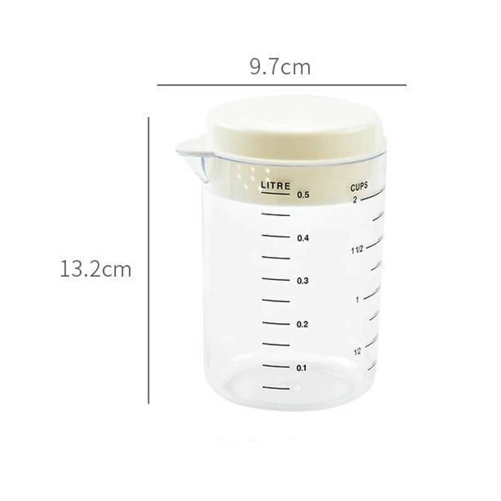 Measuring Cup with Scale 500ml Clear Practical Measure Jug with Cover Kithchen Gadgets for Tea Shop Home Tea Hot and Cold Water