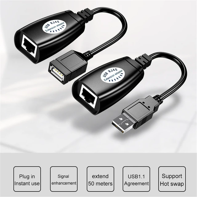 USB RJ45 LAN Extension Adapter Cable USB Over Ethernet RJ45 Extender  Adapter Cat5 Cat5e CAT6 - China USB RJ45 Extension Adapter and USB to RJ45  LAN Cable price