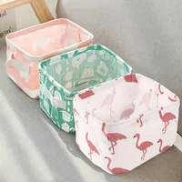 1pc Cotton Linen Fabric Waterproof Desktop Sundries Basket Storage Box Cosmetic Toy Organizer Underwear Socks Clothes Storagebag 1
