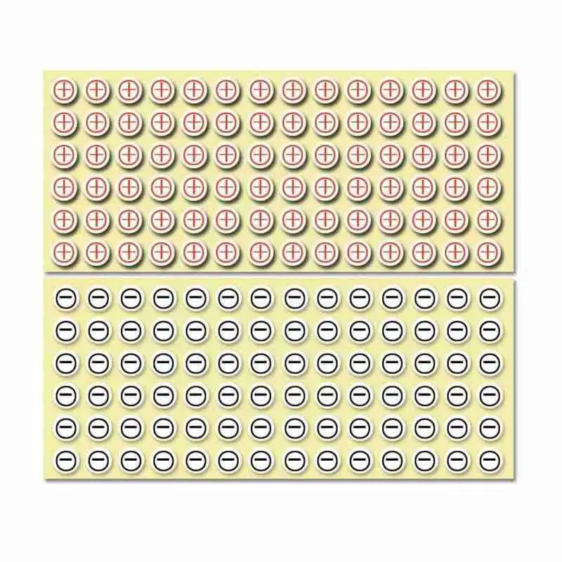 Positive And Negative Labels Stickers 8mm Coated And Paper Plus Round Stickers Minus H4q0 general stickers