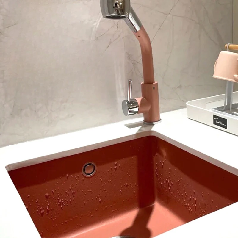 

Color Quartz Sink Small Single Sink Kitchen Vegetable Basin