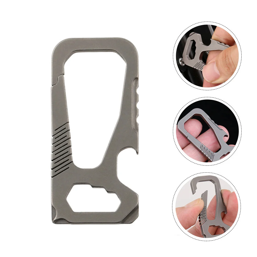 

Multi-Function Bottle Opener Titanium Alloy Hanging Buckle Climbing Keychain Carabiner Grey