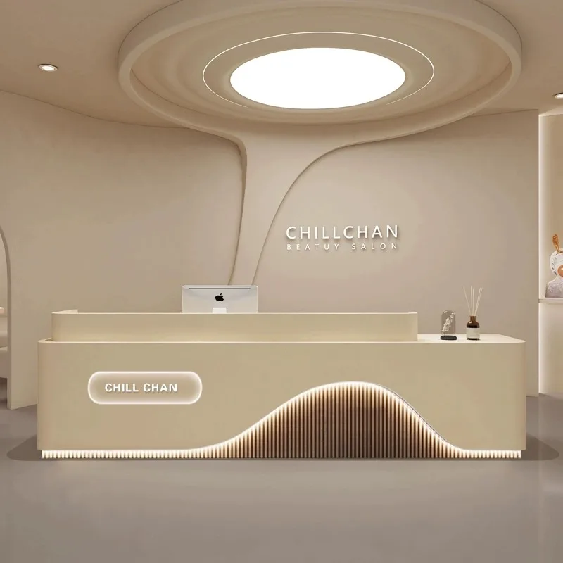 Executive Coffee Reception Desk Supermarket Beauty Office Reception Desk Luxury Comptoir De Caisse Boutique Shop Furniture