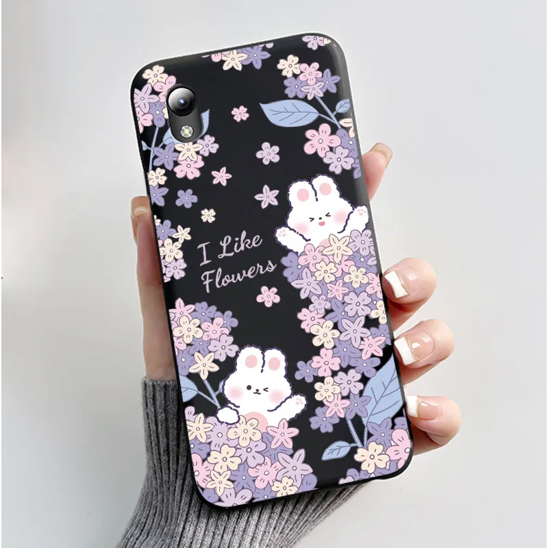 Luxury Cute Love Rabbit Cartoon Black Silicone Shockproof Case