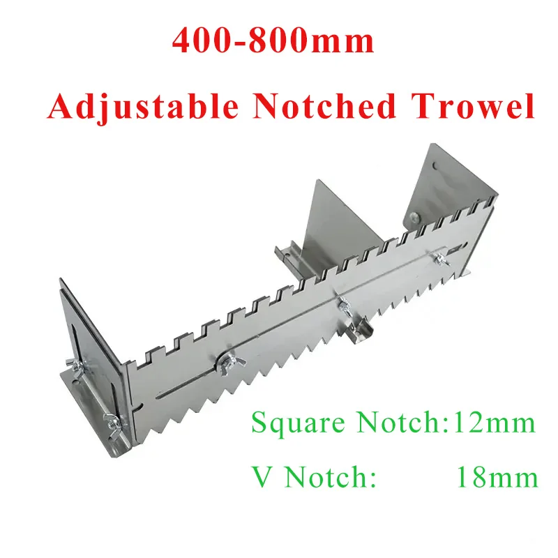 Adjustable Dual Use V-notch Square Notched Trowel for Adhesive Application on Floor