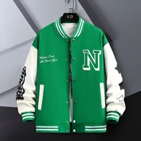 Big M Letter Print Hip Hop Patchwork Baseball Jackets Mens Letter Print Bomber Jackets Men Spring Oversized Streetwear Coats - Image 4