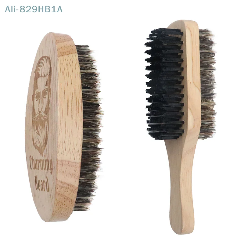 1PC Eco Friendly Boar Bristle Men\'s Shaving Brush Portable Barber Natural Beard Brush For Facial Cleaning Mustache Tools
