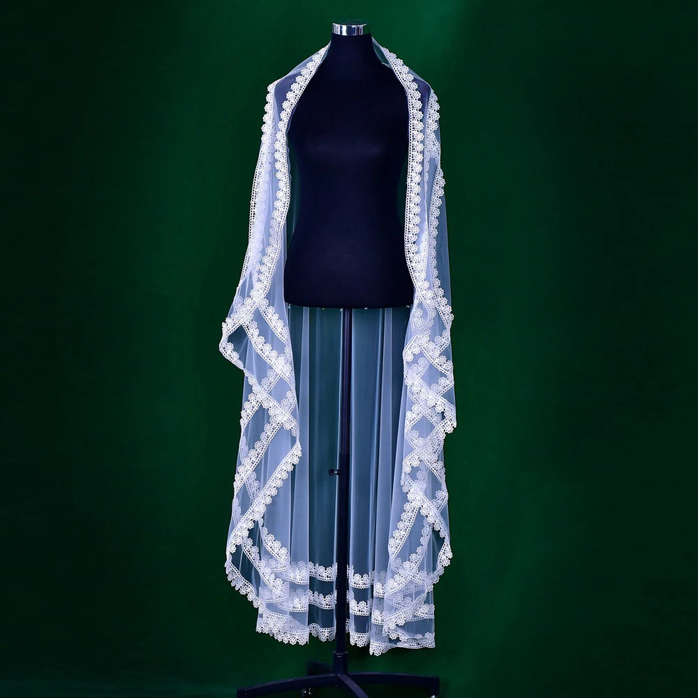 

BL4044 Bride's soft veil lace edge wedding veil