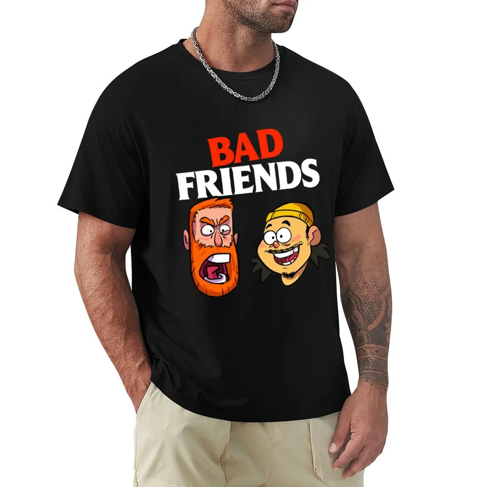 

Bad Friends Podcast T-shirt korean fashion tops t shirts men