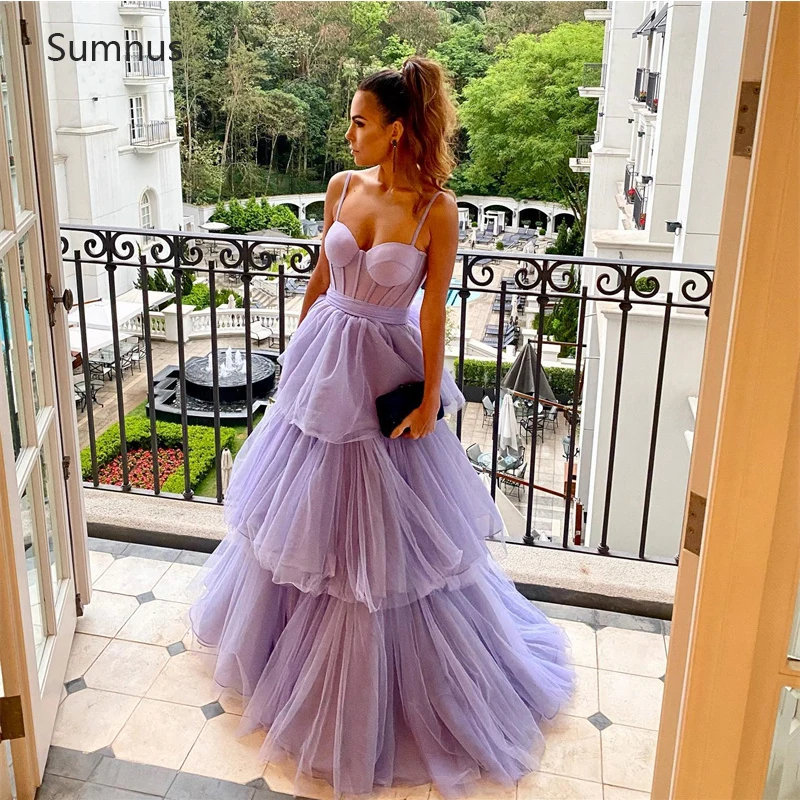 

Sumnus 2022 Graceful Princess Strapless Tulle Prom Dresses Illusion Robe De Soiree De Mariage Floor Length Evening Dresses New