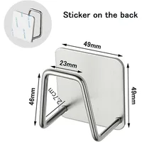 1/2Pcs Sponge Holder Sink Caddy SUS304 Stainless Steel Strong Adhesive Hook Storage Holder Waterproof Rustproof Hook for Kitchen 2