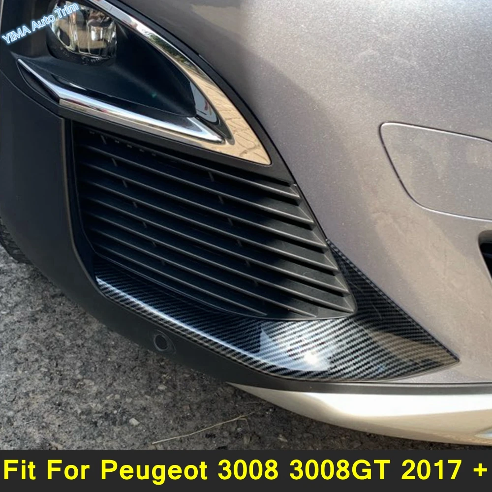

Chrome Front Head Fog Lights Foglight Lamp Cover Trim 2PCS Fit For Peugeot 3008 3008GT 2017 - 2020 Carbon Fiber Look Accessories
