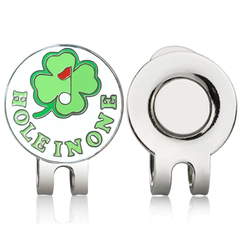 New Removable Golf Marker Brand Lucky Clover Green With Magnetic Cap Clip Golf Accessories Alloy Marker For Boys Girl Kids Gift