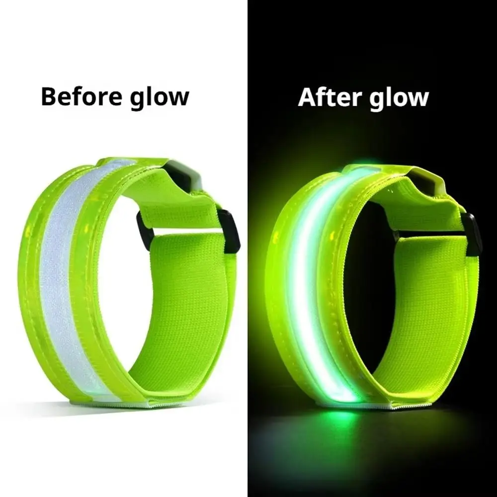 2Pcs 안전 LED 라이트 완장 방수 5 라이트 컬러 빛나는 팔 밴드 3 모드 고휘도 경고 손목 밴드