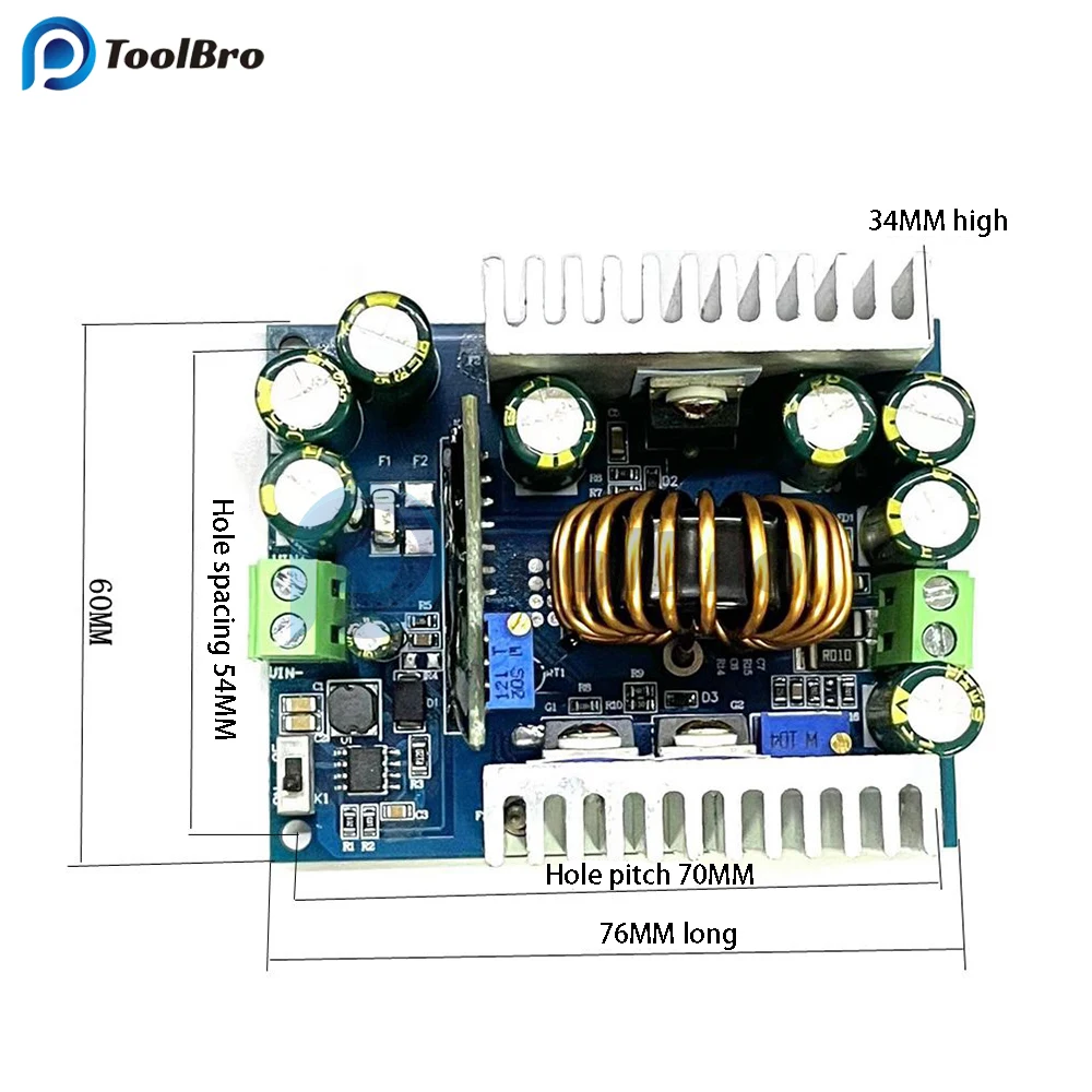 CC CV 조절식 전원 공급 장치 모듈 DC-DC 스텝 다운 벅 컨버터 LED 드라이버, 전압 조정기, 12-95V  2-90V, 500W, 18A