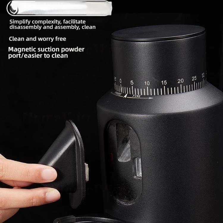 HomeWise T64 Variable Speed Coffee Bean Grinder Machine 64mm Flat Burr Espresso Coffee Grinder Single Dose Grinder Miller 3