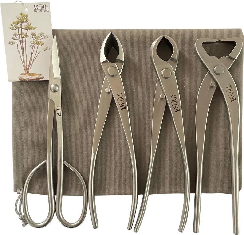 

4-piece Bonsai Tool Set Concave Cutter Knob Cutter Trunk Spliter Bonsai Scissors Stainless Steel Material
