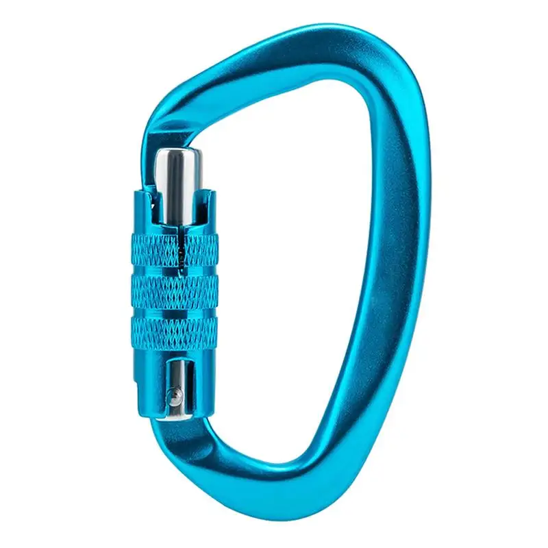 

12KN Climbing Carabiner Screw Locking Gate Carabiner Clips Heavy Duty D-shaped Climbing Buckle Hammock Locking Clip Keychain