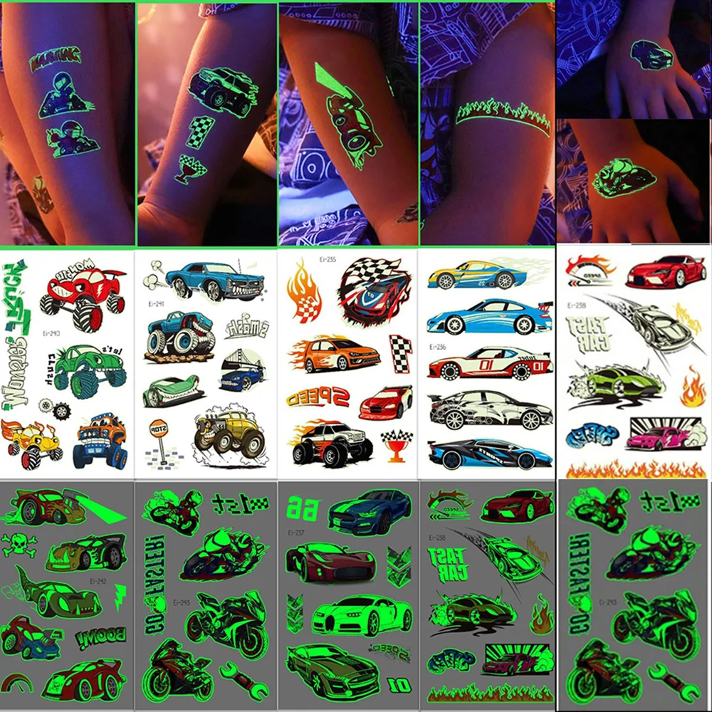 500pz Adesivi da Corsa, Sticker Autoadesivi per Ruote Pneumatici Decorazioni Festa a Tema Auto Caschi