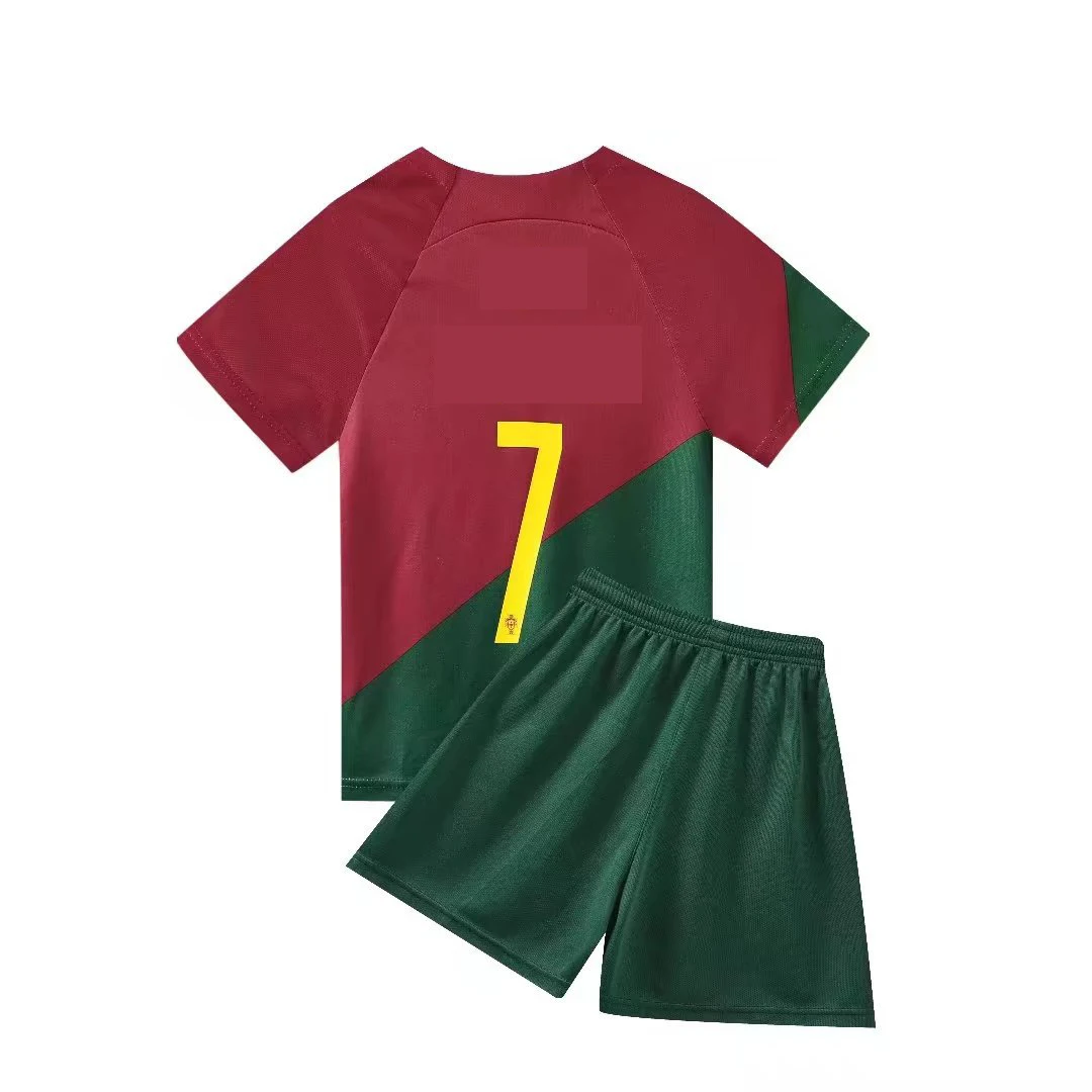 22-23 Portugal home No.7 National Team Football Jersey Set Men&rsquo;s Team Uniform Jersey Kids 14-2XL