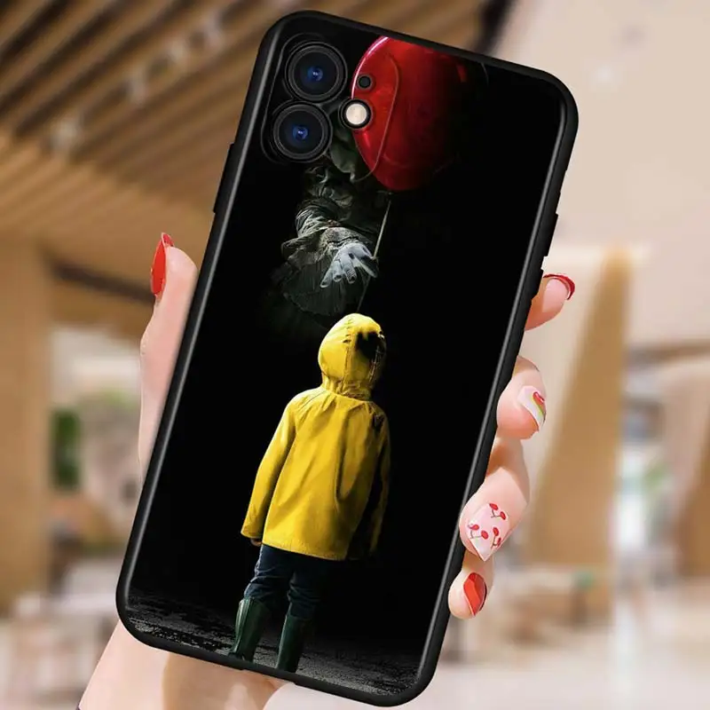 thumbnail image 1 of Pennywise-funda de silicona de Horror para IPhone, carcasa negra de silicona para Apple IPhone 13, 12 Mini, 11 Pro, XS, MAX, XR, X, 8, 7, 6S, 6 Plus, 5S, SE, 1 of 5