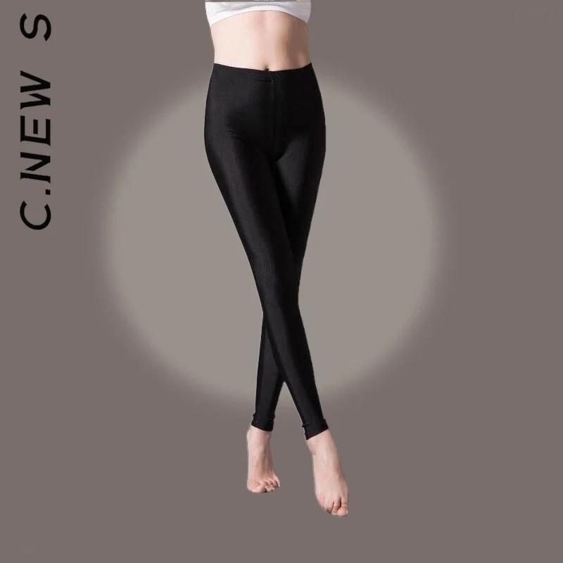 C.New S Women Shiny Pant Solid Color Casual Trousers Leggings Hot Selling  Fluorescent Spandex high Elasticit Shinny Legging - AliExpress