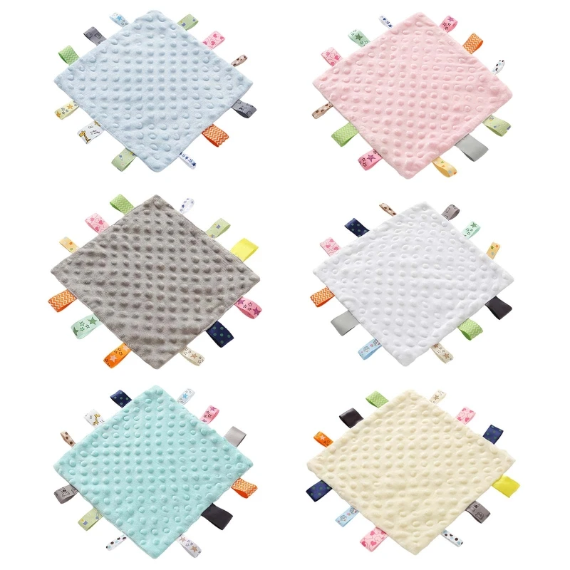 Baby Appease Towel Soft Soother Teether Infants Comfort Sleeping Nursing Cuddling Square Sensory Security Blanket with Tags