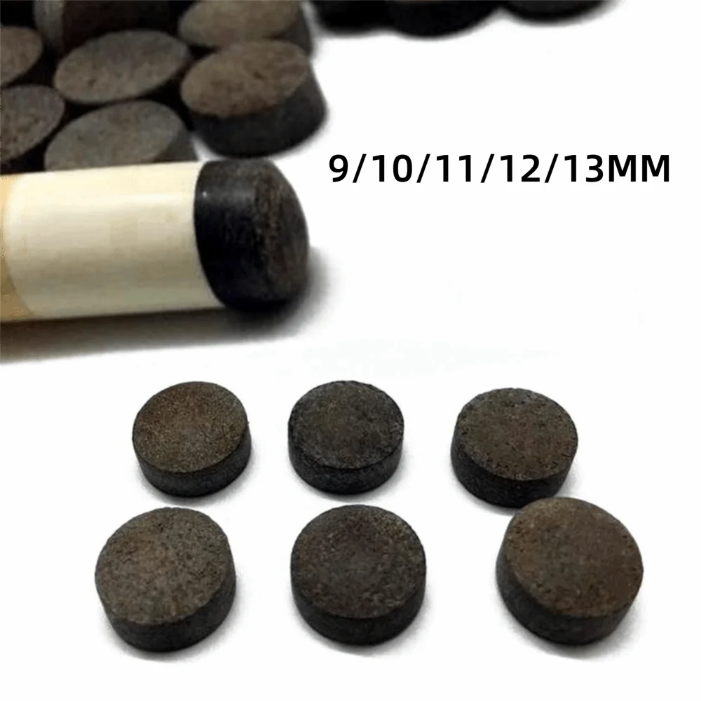 새로운 소가죽 당구 큐팁 9/10/11/12/13mm 내마모성 당구 큐팁 미끄럼 방지 고탄성 가죽 큐팁 나인 큐
