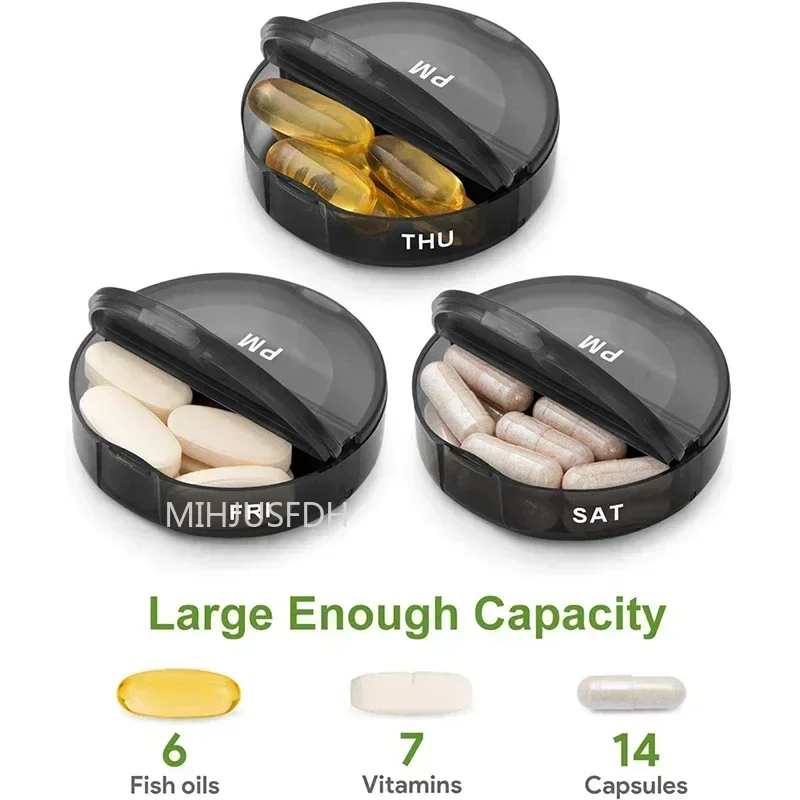 Deluxe 14-Compartment Weekly Pill Organizer for Medications and Supplements