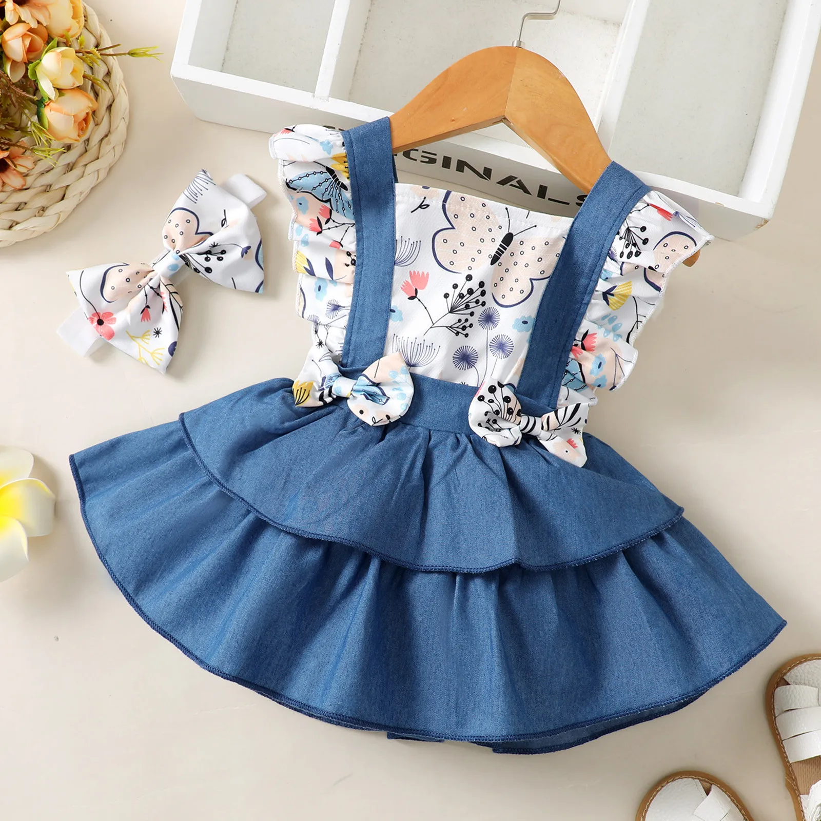 0 to 24 Months Newborn Baby Clothes Sets Girls Summer Dresses Butterfly